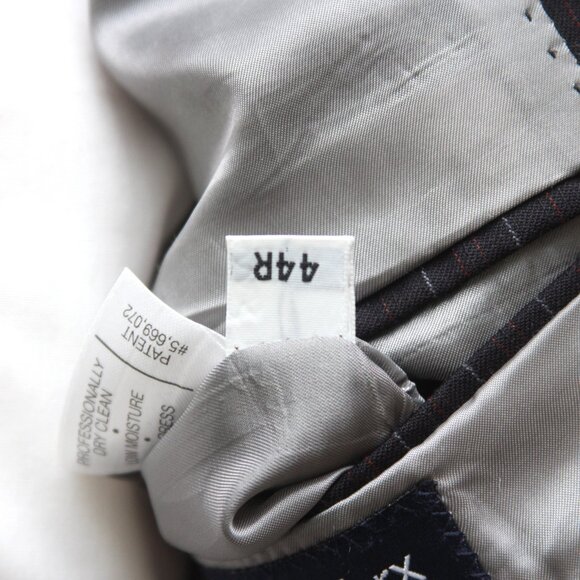 Hart Schaffner‎ 2pc Suit Blazer Jacket 44R Pants 38Wx29L Black Striped E02107 - Picture 12 of 16